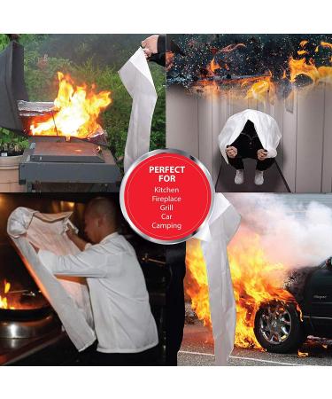 Deke Home Pack Fire Blanket Fiberglass - Emergency Flame Retardant Safety Cover for Kitchen, Fireplace, Car, Office, Warehouse - Survival Suppression Blanket - Buy Online on GoSupps.com