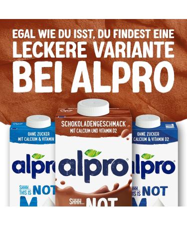 Alpro Chocolate Taste Drink - 100% Plant-Based Lactose-Free Calcium & Vitamin D 8x1L Pack - Buy Online on GoSupps.com