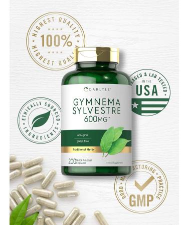 Carlyle Gymnema Sylvestre Capsules | 200 Count | Non-GMO and Gluten Free Supplement - Buy Online on GoSupps.com