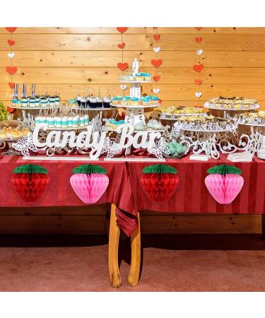 KAYNO 16 Pieces 6 Inch Strawberry Honeycomb Ball Tissue Paper Strawberry Ball Paper Strawberry Decoration for Strawberry Themed Birthday Party (Pink Red) - Buy Online on GoSupps.com