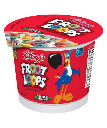 Kelloggâs Froot Loops Breakfast Cereal in a Cup Low Fat Bulk Size 12 Count (Pack of 2 9 oz Trays) - Buy Online on GoSupps.com