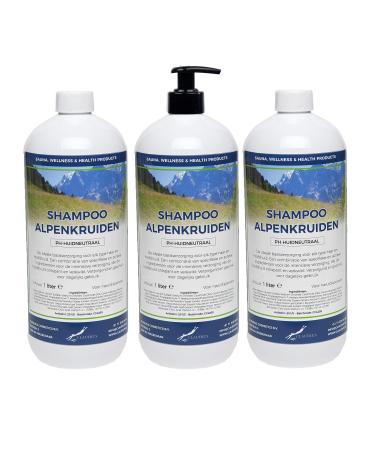 Claudius Shampoo Alpine herbs 3 x 1 liter with free pump