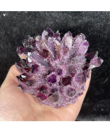 Natural Crystal 1Pcs Natural Purple Ghost Phantom Quartz Crystal Cluster Rock Stones and Crystals Specimen Home Deco ningxiao (Color : 400-450g)