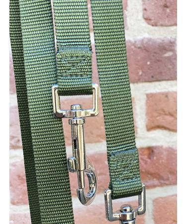 Leitegr n 3m Hundeleine f r mittelgro e Hunde | Verstellbare Nylon-Leine mit 2 Karabinern | Leicht & Robust - Modell Kenmare in Olivgr n - Buy Online on GoSupps.com
