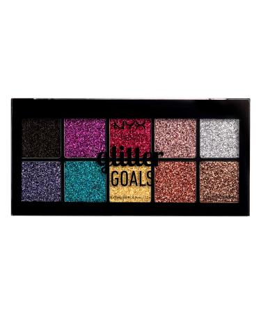 NYX Professional Makeup Glitter Goals Cream Pro Palette - glitter eyeshadow palette highly pigmented eye -pallet shimmering colors 112 g