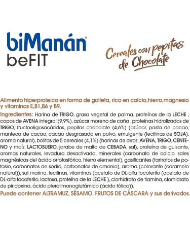 BiMan n BiMan n BeFIT - Protein cookies with cereals and chocolate chips to tone your muscle mass - Box of 16 - Buy Online on GoSupps.com