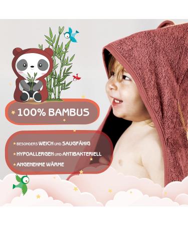Fuchsundpanda Extra Thick Baby Hooded Towel - 100% Bamboo 75x75cm Warm & Soft Red - Perfect Gift Packaging - Buy Online on GoSupps.com