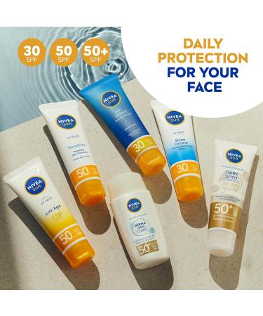 NIVEA SUN Derma Skin Clear SPF50+ (40ml) Face Sunscreen with Anti-Blemish Complex and Niacinamide Protects Against UVA/UVB Rays and Premature Skin Ageing - Buy Online on GoSupps.com