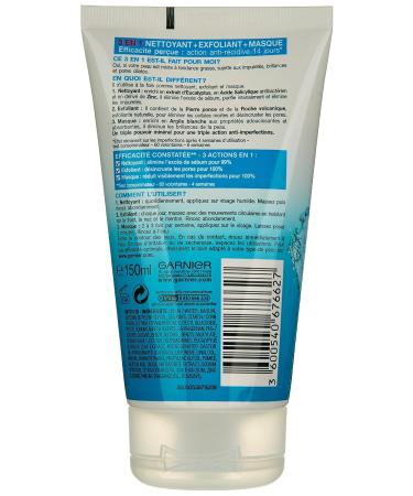 Garnier Pure Active 3-in-1 Facial Cleanser & Peeling Mask - Deep Clean Exfoliate Brighten - International Shipping Available - Buy Online on GoSupps.com