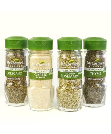 McCormick Gourmet Organic Garlic & Herbs Everyday Basics Variety Pack (Oregano, Garlic Powder, Crushed Rosemary, Thyme), 0.05 lb Spices - Buy Online on GoSupps.com