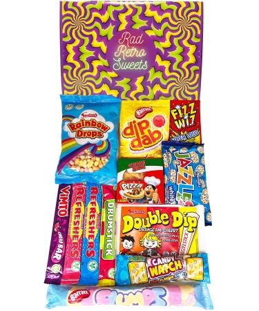 Sweets. Retro Sweets Hamper Gift Box. Care Package Present for Happy Birthday Thank You Get Well Soon Christmas.