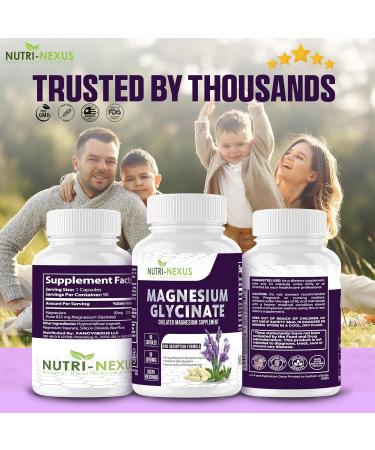 Magnesium Glycinate 833mg - 90 Vegan Capsules | Gluten Free High Absorption Chelated Magnesium Glycinate for Sleep Muscle Heart Metabolism Support | - Buy Online on GoSupps.com