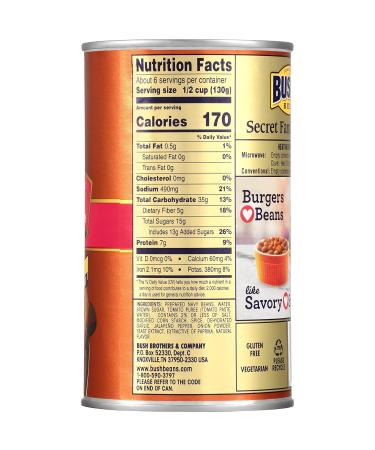 BUSH'S BEST Sweet Heat Baked Beans 28 Oz (Pack of 6) - Sweet & Spicy Canned Beans, Plant Based Protein, Fiber-Rich, Low Fat, Gluten Free - Buy Online on GoSupps.com