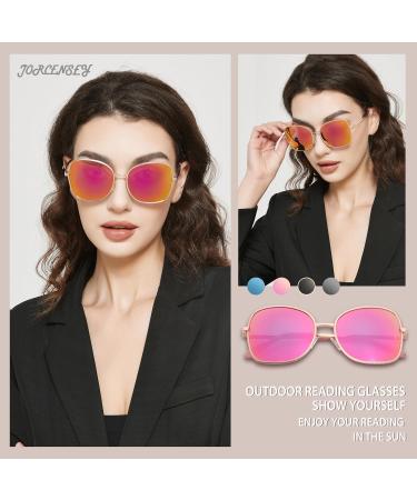 Bifocal Sunglasses for Women - 2 Pairs UV400 Cat Eye Square Designer Readers - +2.00 Metal Frame Sun Readers - 3 Color Options - Buy Online on GoSupps.com