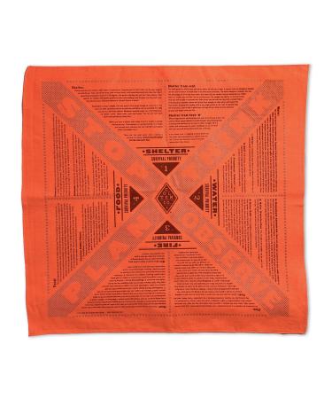 Colter Co. Stayin' Alive Reflective Survival Bandana - 100% Cotton & Unique Bandanas For Men & Women - Head Bands, Scarfs, Festival Accessories, Womens Fashion - Made In The USA (22"x22", Orange)