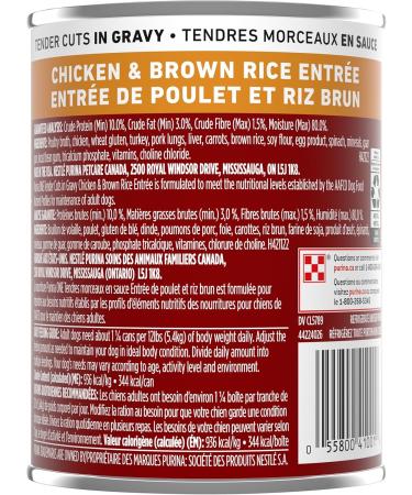 Purina ONE Tender Cuts Wet Dog Food in Gravy Chicken & Brown Rice Entree 2 Flavours - 368 g Can (12 Pack) Wet Dog Food Chicken & Brown Rice in Gravy 4.42 kg (Pack of 1) - Buy Online on GoSupps.com
