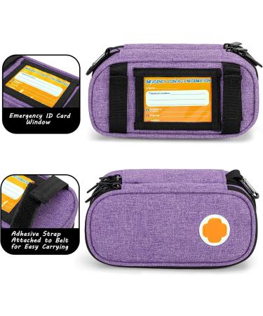 Curmio Double Layer Adrenaline Travel Bag - Portable Storage for EpiPens AUVI-Q & Asthma Inhalers - Purple - Buy Online on GoSupps.com
