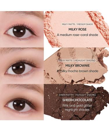 AMUSE Eye Vegan Sheer Palette - 6 Color Eyeshadow Matt Shimmery Sheer Glitter Shades - K-Beauty Natural Makeup - 03 Sheer Peach - Buy Online on GoSupps.com