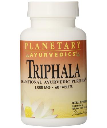 Planetary Ayurvedics Triphala 1000mg GI Tract Wellness & Cleanse - Powerful Herbal Supplement - Balance & Detox Digestive Support Rejuvinate & Regularity - 60 Tablets