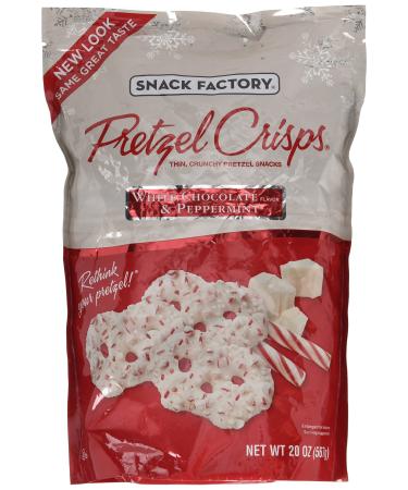 Snack Factory Pretzel Crisps, Peppermint, Chocolate/White chocolate, 20 Ounce