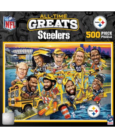 Baby Fanatic MasterPieces 500 Piece Sports Jigsaw Puzzle for Adults - NFL Pittsburgh Steelers All-Time Greats - 15x21