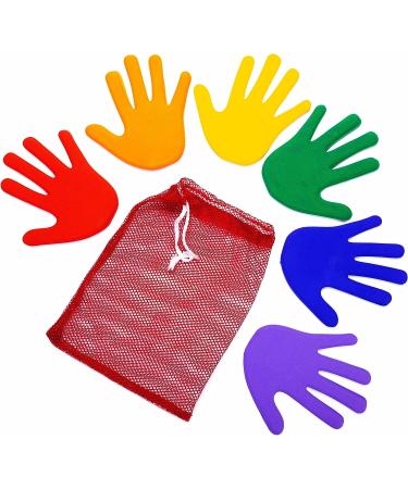 K-Roo Sports Set of 6 Hand-Shaped Floor Markers - Non-Slip Rubber Handprints for Gym, Dance, Karate - Includes Mesh Bag - Buy Online on GoSupps.com