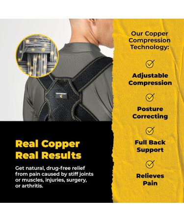 CopperJoint Back Brace - Adjustable Posture Corrector for Men & Women | Comfortable Support for Back Pain Relief & Posture Improvement - Buy Online on GoSupps.com