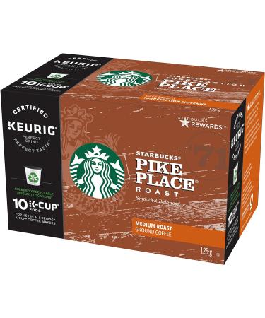 Starbucks Pike Place Medium Roast Coffee Single Serve Keurig K-cup Pods 6 Boxes 60 Capsules Pike Place 10 count (Pack of 6) - Buy Online on GoSupps.com
