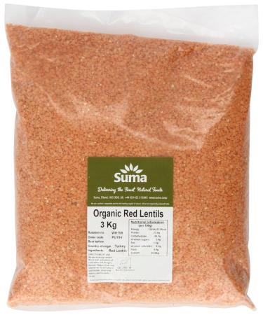 Suma Organic Red Lentils 3 kg - Buy Online on GoSupps.com