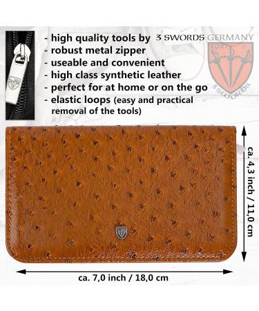 3 Swords Germany Manicure set pedicure kit Cognac - Ostrich Imitation - Buy Online on GoSupps.com