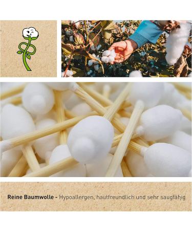 Eco-Friendly Bamboo Cotton Swabs - 55 Biodegradable Ear Sticks for Babies | Safe Sustainable Alternative to Plastic & Wood - Buy Online on GoSupps.com