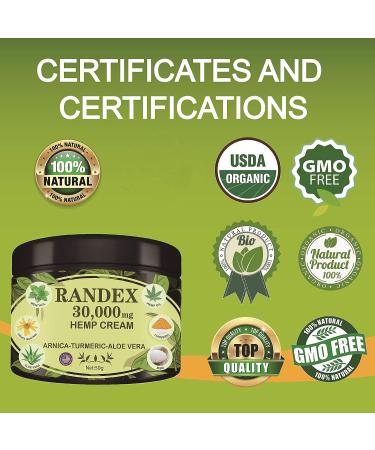 RANDEX 30000MG Organic Hemp Cream for Sore Muscles & Joints - Extra Strength Relief - Buy Online on GoSupps.com