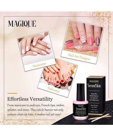Magique SecondSkin Simply Peel Liquid Latex for Nails - Nail Polish Protector - Peel Away Liquid Tape - Nail Latex Peel Off - 0.5 Fl Oz - Buy Online on GoSupps.com