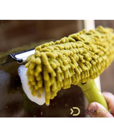 DocaPole Window Squeegee and Scrubber Combo Attachment with 3 Blades - Fits Any DocaPole - Single Pivot - Buy Online on GoSupps.com