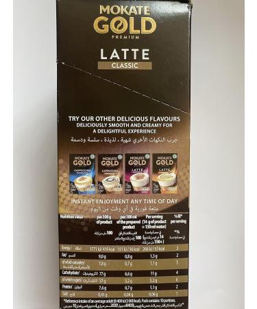 Mokate Gold Premium Latte Classic Flavour with skimmed milk Powder 2x boxes 10x sachets - Buy Online on GoSupps.com