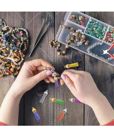 Duufin 200 Pieces Keychain Tassels Bulk - Colorful Leather Tassel Pendants for DIY Crafts - Gold and Silver - Buy Online on GoSupps.com