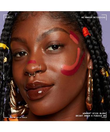 NYX Professional Makeup Rouge - Vegan Hyaluronic Acid Wonder Stick in Bright Amber & Fuchsia (8g) | Moisturizing & Mixable Texture - Buy Online on GoSupps.com