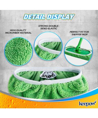 KEEPOW Reusable Wet Pads for Swiffer Sweeper Mop - 8 Pack Microfiber Cloths for Hardwood Floor Cleaning - Buy Online on GoSupps.com