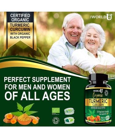 Ultra Pure Organic Turmeric Curcumin and Organic Black Pepper Capsules High Strength Food Supplement 120 Veg Capsules Soil Association Organic Certified and Vegetarian Society Approved - Made in UK - Buy Online on GoSupps.com