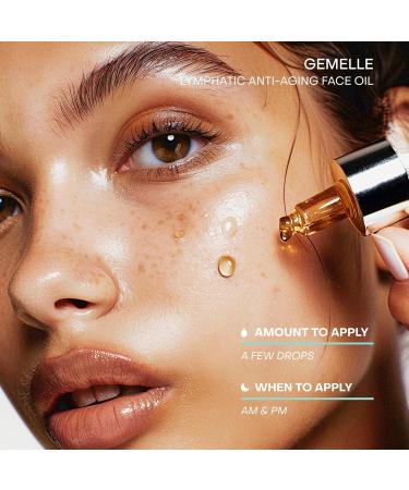 GEMELLE Lymphatic Anti-Aging Face Oil | 6x Award Winner | Vitamins C E & A | Moisturize & Repair | Bakuchiol & Sea Buckthorn | Paraben-Free Luxury Skin Care 15ml - Buy Online on GoSupps.com