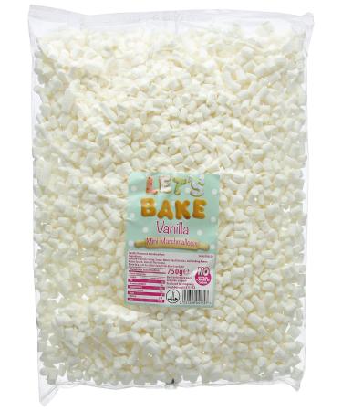Let's Bake Mini Marshmallows - White Vanilla Flavour - 750g Bag - Buy Online on GoSupps.com