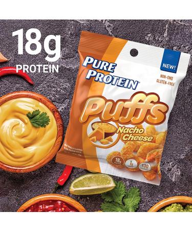 Pure Protein Puffs Nacho Cheese Snack 18g High Protein 1.05oz - 12 Count - Buy Online on GoSupps.com
