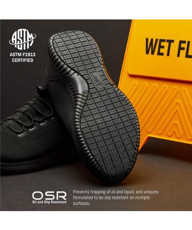 Avia Anchor SR Mesh Slip On Black Non Slip Shoes for Men - Water Resistant Work Shoes for Restaurant & Food Service - Comfortable and Slip Resistant Safety Footwear (Size 10.5) - Buy Online on GoSupps.com