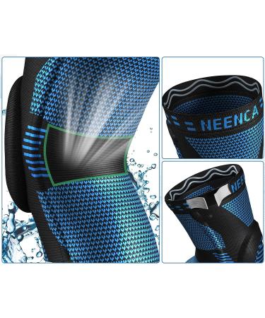 NEENCA XXX-Large Blue Knee Brace with Gel Pad & Stabilizers for Pain Relief & Support - Buy Online on GoSupps.com