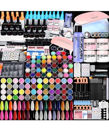 Morovan Acrylic Nail Kit for Beginners - Acrylic Nail Set with U V Light Nail Kit Set Professional Acrylic with Everything, Nail Kit Acrylic Set 48 Colors Glitter Acrylic Powder Nail Extension Kit Nail Art Starter Kit