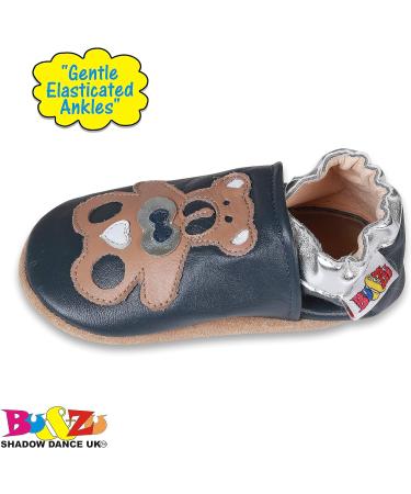 SHADOW DANCE UK Baby Shoes | Soft Sole Toddler Shoes for Boys & Girls | Leather Winter Booties with Bow Tie Teddy Bear | Size 12-18 Months - Buy Online on GoSupps.com
