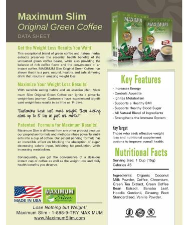 Organic Weight Loss Coffee with Green Coffee & Herbal Extracts - Metabolism Boost & Appetite Control - Buy Online on GoSupps.com