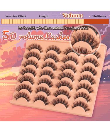 Goddvenus Lashes Natural False Eyelashes Fluffy 5D Russian Strip Lashes16mm Cat Eye Lashes Fake Lashes Fluffy 14 Pairs CC Curl Wispy Eyelash Pack Natural strip lash - Buy Online on GoSupps.com