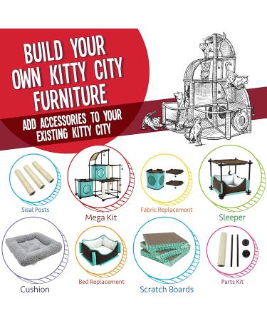 Kitty City Claw Mega Kit 2.0 Furniture with Cat Cushion and Scratch Pad - Buy Online on GoSupps.com