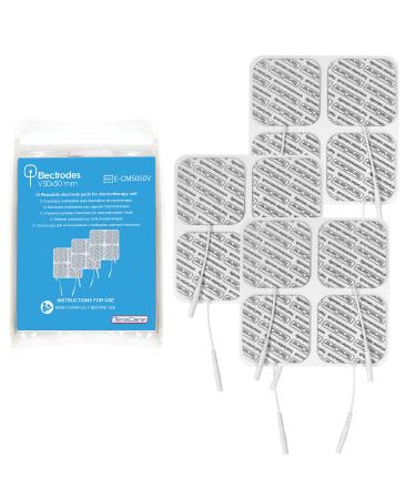 TensCare ECM5050V 50x50 mm Reusable Electrode Pads - Pack of 12 (Eligible for VAT relief in the UK) 1 pack of 12 electrodes